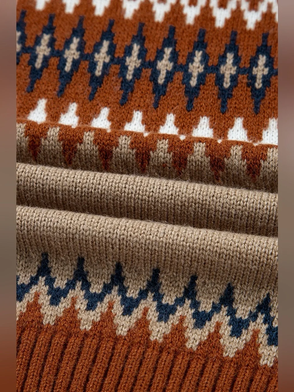 Geometric Pattern Long Sleeve Sweater
